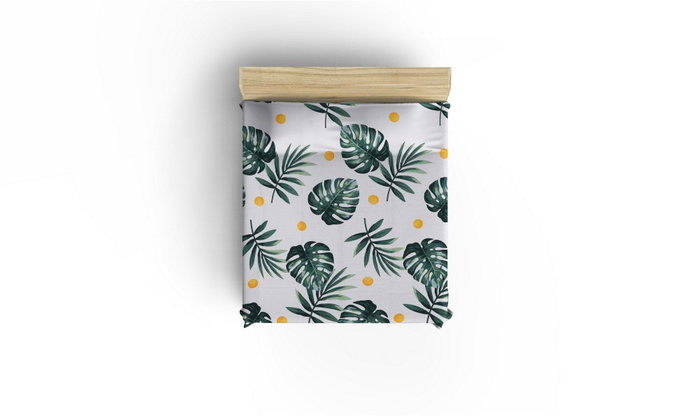L'essentiel linge de maison Piqué Sencillo Monstera - Green L'essentiel linge de maison Piqué Sencillo Monstera - Green